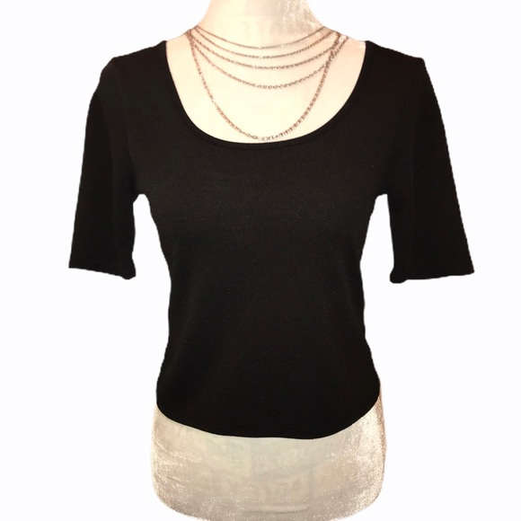 About a Girl Textured Black Crop Top - Sz Lg - Picture 4 of 11